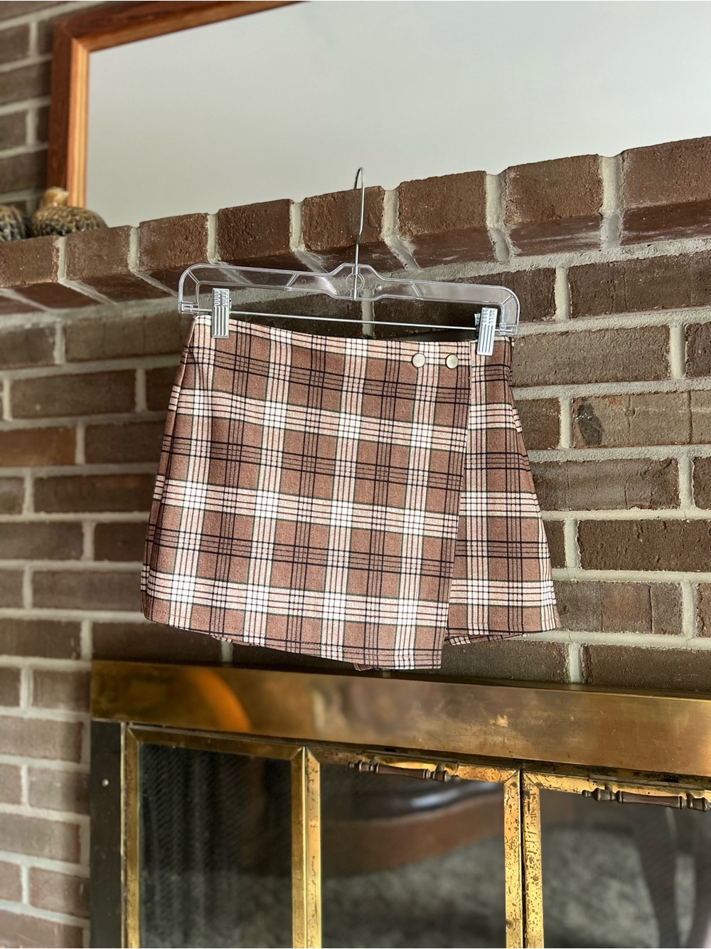 Plaid Brown Mini Skort